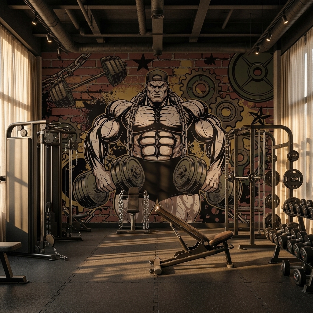 Fitness Gym Vucut Gelistirme Grafiti Duvar Kagidi 18